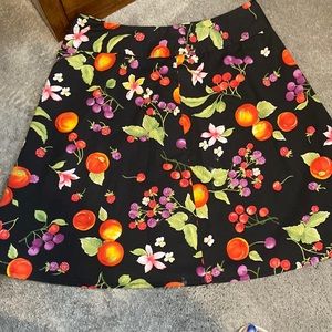 Fruit print cotton skirt
